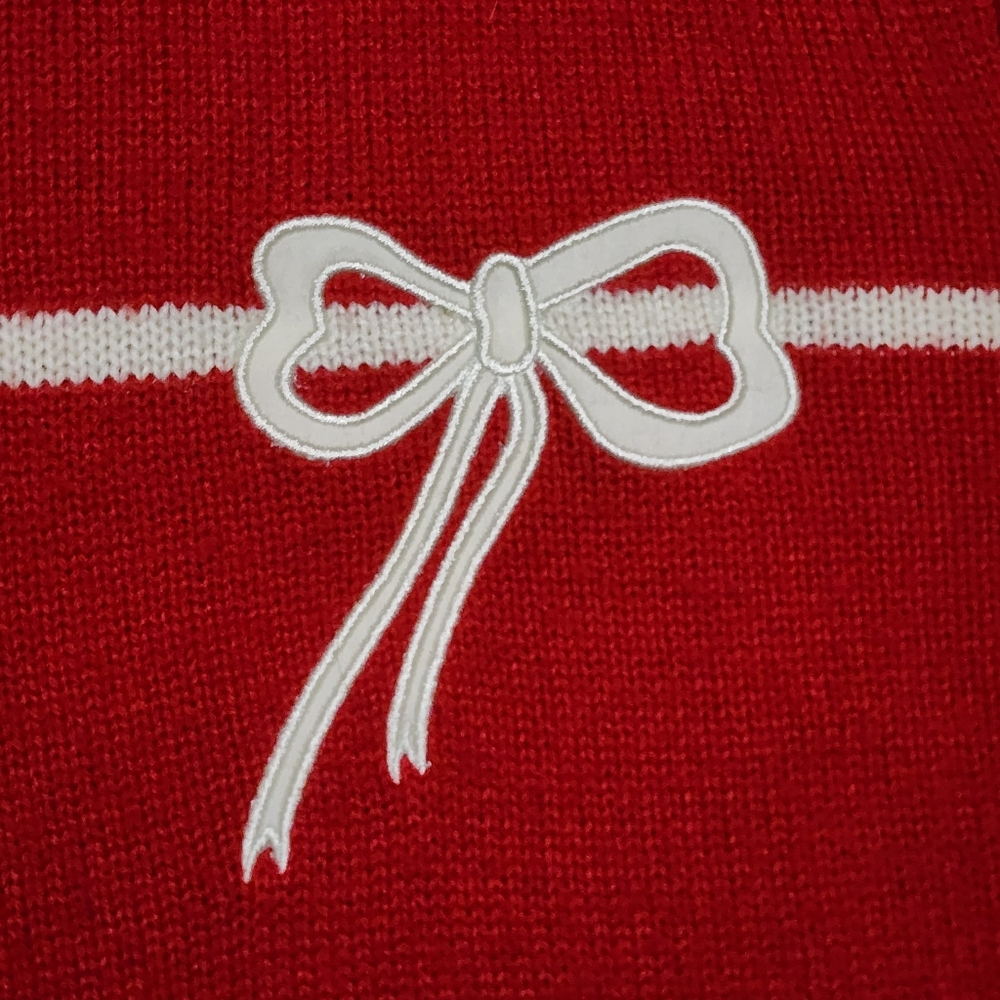 Liz Claiborne Red Gift Wrap Sweater Sz Sm - Picture 7 of 8